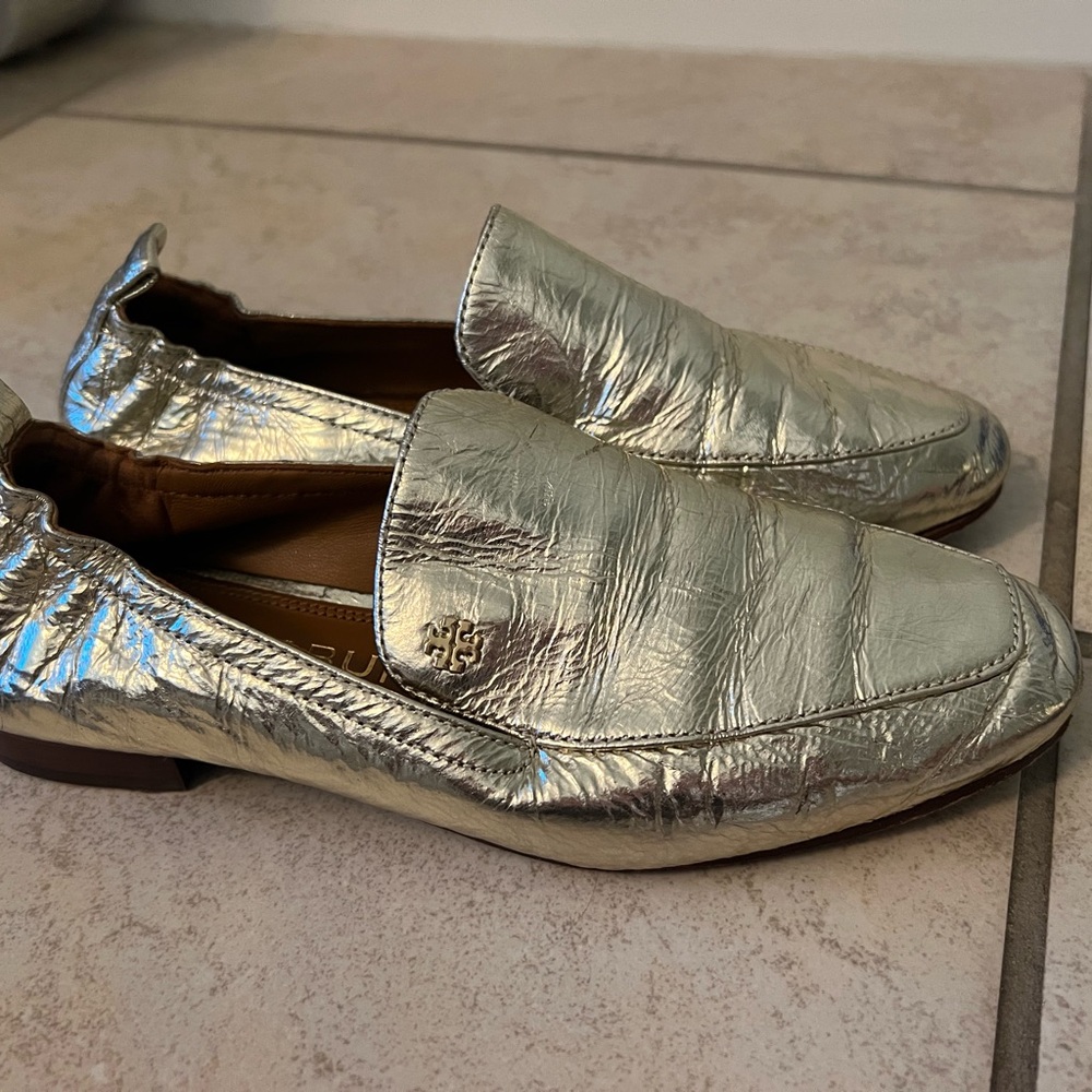 Tory Burch metallic loafer